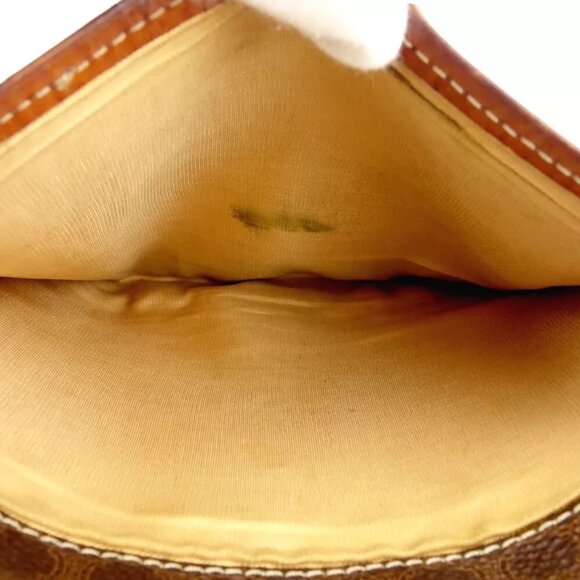 CELINE clutch bag macadam beige PVC ?~ leather Authentic used T17445 - Picture 8 of 9